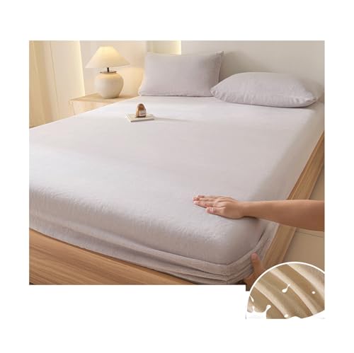 GBHMJU Fleece Spannbettlaken 90x200cm bis 200x220cm Winter Samt Spannbetttuch Warm Kuschel Boxspringbett Bettlaken Spannbetttücher(Purple,180x200cm+48x74cm x2) von GBHMJU