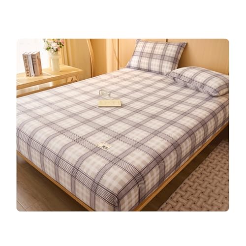 GBHMJU Fleece Spannbettlaken Bettlaken 120x200cm bis 200x220cm Winter Extra Warm Plüsch Samt Kuschelige Leintuch Boxspringbett Spannbetttuch(Grid F,120x200cm+48x74cm x2) von GBHMJU