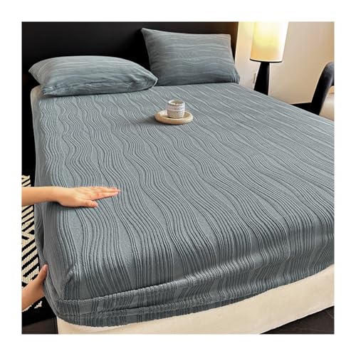 GBHMJU Samt-Spannbetttuch 90x200cm bis 200x220cm Winter Spannbettlaken Luxuriös Weich Flanell-Bettlaken für 25cm Matratze(Light Gray,200x220+25cm) von GBHMJU