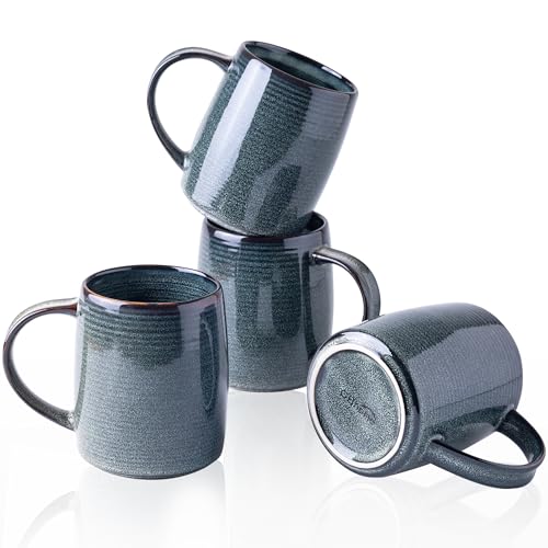 GBHOME Großes Kaffeetassen-Set aus 4 Stück, 18oz (ca. 500ml) Handgefertigte Keramikbecher mit Verlaufsfarben – Ideal für Latte, Tee, Bier & Heiße Schokolade | Spülmaschinen- und Mikrowellengeeignet von GBHOME