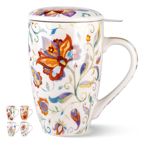 GBHOME Teetasse mit Deckel und Sieb,530ml Tasse mit Deckel zum Ziehen von losem Tee, Keramik-Tee-Ei für Teeliebhaber, Teegeschenke GBHOME Teetasse mit Deckel und Sieb,530ml Tasse mit Deckel zum Ziehen von losem Tee, Keramik-Tee-Ei für Teeliebhaber, Teegeschenke von GBHOME