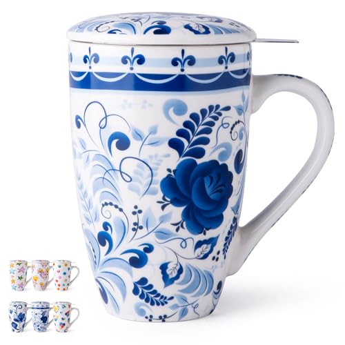 GBHOME Teetasse mit Deckel und Sieb,530ml Tasse mit Deckel zum Ziehen von losem Tee, Keramik-Tee-Ei für Teeliebhaber, Teegeschenke GBHOME Teetasse mit Deckel und Sieb,530ml Tasse mit Deckel zum Ziehen von losem Tee, Keramik-Tee-Ei für Teeliebhaber, Teegeschenke von GBHOME