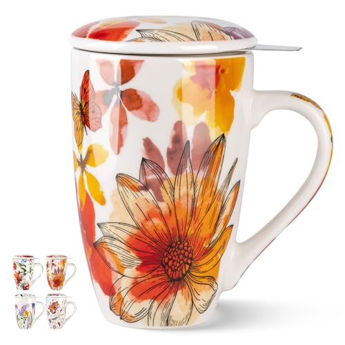 GBHOME Teetasse mit Deckel und Sieb,530ml Tasse mit Deckel zum Ziehen von losem Tee, Keramik-Tee-Ei für Teeliebhaber, Teegeschenke GBHOME Teetasse mit Deckel und Sieb,530ml Tasse mit Deckel zum Ziehen von losem Tee, Keramik-Tee-Ei für Teeliebhaber, Teegeschenke von GBHOME