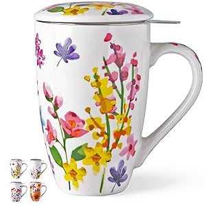 GBHOME Teetasse mit Deckel und Sieb,530ml Tasse mit Deckel zum Ziehen von losem Tee, Keramik-Tee-Ei für Teeliebhaber, Teegeschenke GBHOME Teetasse mit Deckel und Sieb,530ml Tasse mit Deckel zum Ziehen von losem Tee, Keramik-Tee-Ei für Teeliebhaber, Teegeschenke von GBHOME