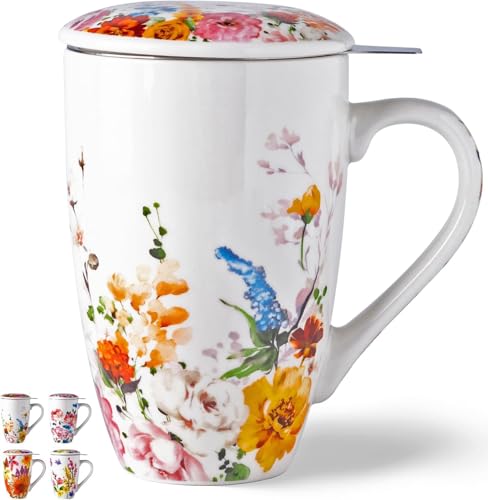 GBHOME Teetasse mit Deckel und Sieb,530ml Tasse mit Deckel zum Ziehen von losem Tee, Keramik-Tee-Ei für Teeliebhaber, Teegeschenke GBHOME Teetasse mit Deckel und Sieb,530ml Tasse mit Deckel zum Ziehen von losem Tee, Keramik-Tee-Ei für Teeliebhaber, Teegeschenke von GBHOME