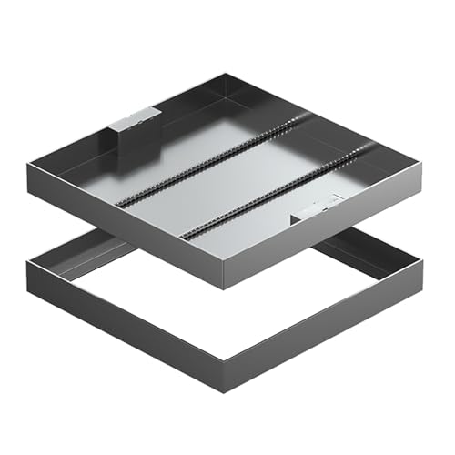 GBKBVTATDK Edelstahl Revisionsdeckel mit Rahmen – Unsichtbare Bodenklappe aus 304 Edelstahl für Garten, Terrasse, Gehwege, Einfahrten und Hausentwässerung(60x60cm) von GBKBVTATDK
