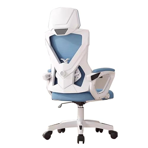 GBKBVTATDK Ergonomischer Stuhl mit Verstellbarer Lendenwirbelstütze, Netzstuhl mit Hoher Rückenlehne und Hochklappbaren Armlehnen, Drehstuhl für Zuhause und das Büro(Blue) von GBKBVTATDK