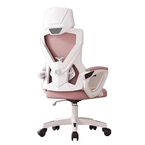 GBKBVTATDK Ergonomischer Stuhl mit Verstellbarer Lendenwirbelstütze, Netzstuhl mit Hoher Rückenlehne und Hochklappbaren Armlehnen, Drehstuhl für Zuhause und das Büro(Pink) von GBKBVTATDK