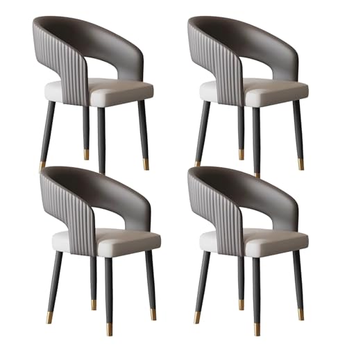 GBKBVTATDK Mid-Century Esszimmerstühle 4er-Set, Armlehnenlose Gepolsterte Küchenstühle mit Metallbeinen, Stühle Esszimmer für Zuhause, Restaurant oder Café(Gray,4pcs) von GBKBVTATDK