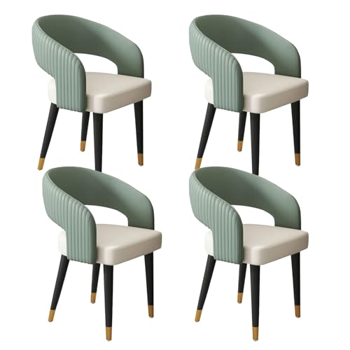 GBKBVTATDK Mid-Century Esszimmerstühle 4er-Set, Armlehnenlose Gepolsterte Küchenstühle mit Metallbeinen, Stühle Esszimmer für Zuhause, Restaurant oder Café(Green,4pcs) von GBKBVTATDK