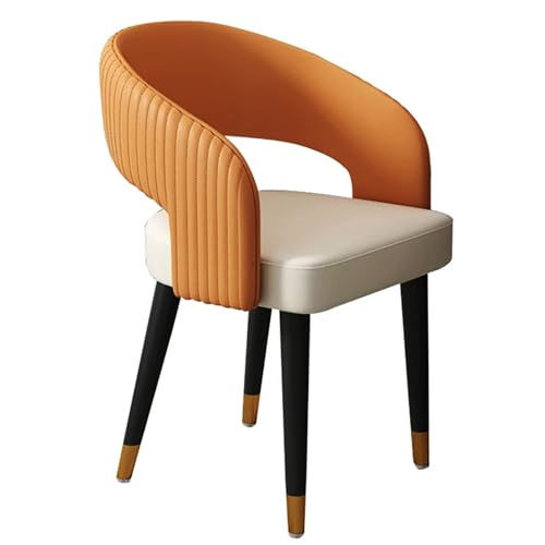 GBKBVTATDK Mid-Century Esszimmerstühle 4er-Set, Armlehnenlose Gepolsterte Küchenstühle mit Metallbeinen, Stühle Esszimmer für Zuhause, Restaurant oder Café(Orange,1pcs) von GBKBVTATDK