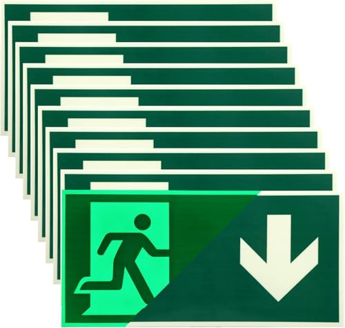 10 Stück Notausgangsschild Nachleuchtend, 300 x 150 mm Langnachleuchtend Fluchtwegschilder Nachleuchtend, Selbstklebender Schild Notausgang, Fluchtwegschild Rettungsweg Pfeil Nach 10 Stück Notausgangsschild Nachleuchtend, 300 x 150 mm Langnachleuchtend Fluchtwegschilder Nachleuchtend, Selbstklebender Schild Notausgang, Fluchtwegschild Rettungsweg Pfeil Nach von GBKDQQ