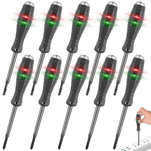 10PCS Spannungsprüfer Schraubendreher, 2-in-1-Schraubendreher mit Starkem Drehmoment und Magnet Phasenprüfer Schraubendreher Stromprüfer Schraubendreher zur Erkennung von Wechsel-/Gleichstromkreisen 10PCS Spannungsprüfer Schraubendreher, 2-in-1-Schraubendreher mit Starkem Drehmoment und Magnet Phasenprüfer Schraubendreher Stromprüfer Schraubendreher zur Erkennung von Wechsel-/Gleichstromkreisen von GBKDQQ