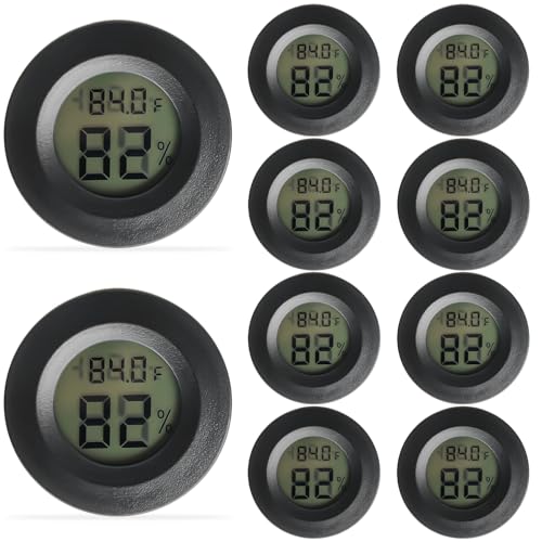 10er Pack Thermometer Innen, Digitales Thermometer Hygrometer Mini für Innen & Außen, Hydrometer Feuchtigkeit Digital mit Temperatur & Luftfeuchtigkeit für Babyzimmer, Keller, Luftbefeuchter von GBKDQQ