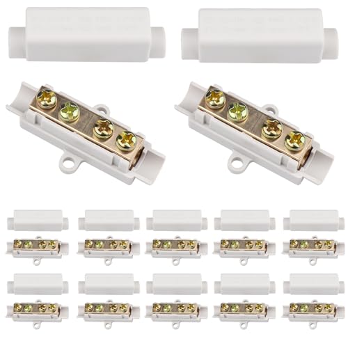 12 Stück Drahtverbinder Messing Leiter Doppelschrauben, Klemmenblock-Kit 1000 V 100 A für Amperemeter-Verkabelung, 2.5 bis 16 mm², DrahtLeiterstoßdrahtklemme ABS-Gehäuse, Drahtklemmenblock 12 Stück Drahtverbinder Messing Leiter Doppelschrauben, Klemmenblock-Kit 1000 V 100 A für Amperemeter-Verkabelung, 2.5 bis 16 mm², DrahtLeiterstoßdrahtklemme ABS-Gehäuse, Drahtklemmenblock von GBKDQQ