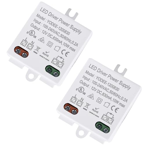 2 Stück 12V/DC 10W Mini LED Transformator, LED Trafo 100-240V auf 12V DC Konstante Spannung LED Treiber Netzteil für 12V LED Leuchten und Stripes, Ohne Mindestlastanforderungen 2 Stück 12V/DC 10W Mini LED Transformator, LED Trafo 100-240V auf 12V DC Konstante Spannung LED Treiber Netzteil für 12V LED Leuchten und Stripes, Ohne Mindestlastanforderungen von GBKDQQ