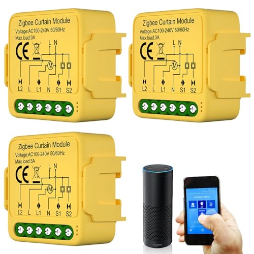 3 Stücke WiFi-Smart-Rollladenschaltermodul, Tuya WiFi Rolladenschalter Modul, 2.4GHz Alexa Smart Rolladensteuerung, APP Steuerung Zeitschaltuhr für Rolladenmotor, funktioniert mit Alexa/Google Home 3 Stücke WiFi-Smart-Rollladenschaltermodul, Tuya WiFi Rolladenschalter Modul, 2.4GHz Alexa Smart Rolladensteuerung, APP Steuerung Zeitschaltuhr für Rolladenmotor, funktioniert mit Alexa/Google Home von GBKDQQ