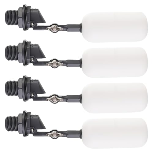 4 Stück 1/2" Mini Schwimmerventil, Automatische Wasserstandskontrolle aus Kunststoff für Wassertank, Aquarium, Teich, Luftbefeuchter - Einstellbar & Langlebig von GBKDQQ