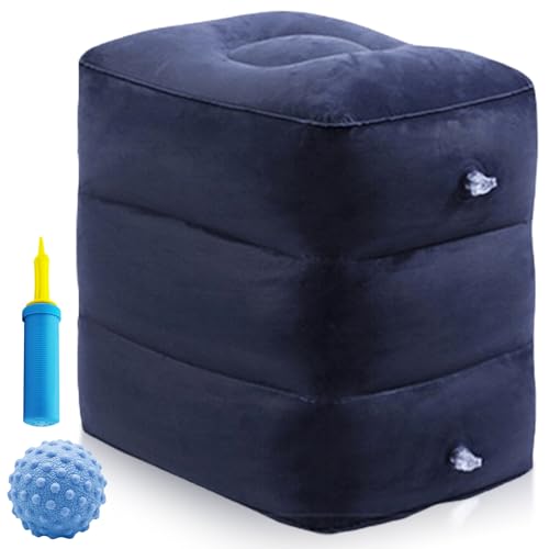 Bandscheibenwürfel Aufblasbar, Beinhochlagerungskissen, Entspannungswürfel Stufenlagerungswürfel, Schaumstoffwürfel, Kissen zum Beine Hochlagern Mit Luftpumpe und Silikon-Faszienball, Dunkelblau Bandscheibenwürfel Aufblasbar, Beinhochlagerungskissen, Entspannungswürfel Stufenlagerungswürfel, Schaumstoffwürfel, Kissen zum Beine Hochlagern Mit Luftpumpe und Silikon-Faszienball, Dunkelblau von GBKDQQ