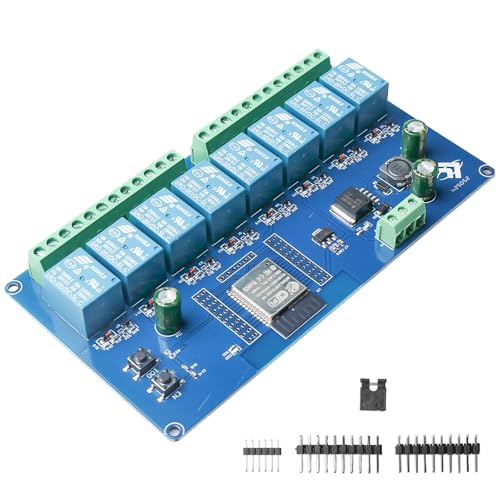 ESP 8-Kanal Relais Modul, WiFi Bluetooth BLE Modul ESP-32-Relais Entwicklungsboard DC 5-30V Stromversorgung Relais für ESP-Sekundärentwicklungsboard（LC-Relay-ESP-8R-D5 von GBKDQQ