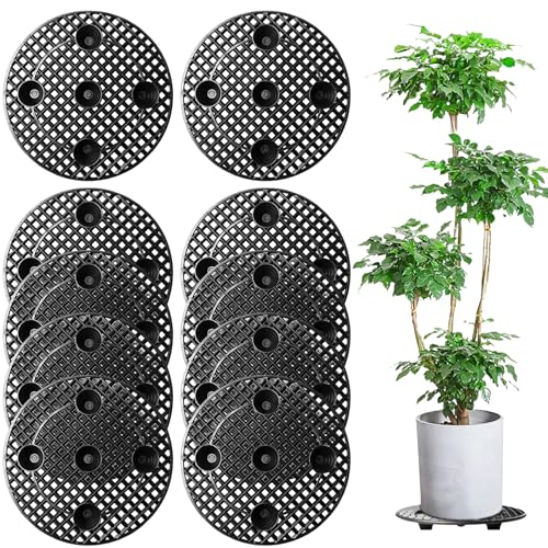 GBKDQQ 10 Stück Blumentopfe Mesh Pads, Topfpflanzenständer Drainagegitter 30cm Durchmesser Blumentopf Ständer Untersetzer Rund Blumentopfgitter Pad für Innen und Außenbereich, Topfpflanzen-Ständer von GBKDQQ