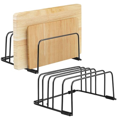 GBKDQQ 2er-Pack Schneidebrett Halter, Schneidebrett Halterung Topfdeckelhalter Schwarz Schneidebretthalter Schneidebrett Ständer Schneidebrett Organizer mit 4 Fächern, Platzsparend in der Küche GBKDQQ 2er-Pack Schneidebrett Halter, Schneidebrett Halterung Topfdeckelhalter Schwarz Schneidebretthalter Schneidebrett Ständer Schneidebrett Organizer mit 4 Fächern, Platzsparend in der Küche von GBKDQQ