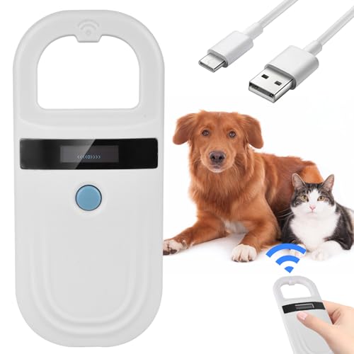 GBKDQQ Haustier Mikrochip Scanner: 1 Einheit Wiederaufladbarer RFID Hund/Katze Chip Scanner, Für Tierverwaltung, Ideal Für Unterwegs (Weiß) von GBKDQQ