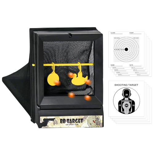GBKDQQ Kugelfang Für Luftgewehr: 2er Set Schwarz Zielscheibe, Pendelziel Aus Metall Für Schießtraining, für Anfänger Und Profis (19x24 cm) von GBKDQQ