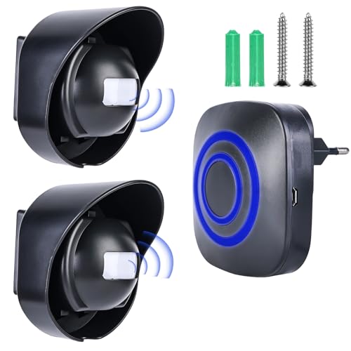 Türklingel mit Bewegungsmelder, Auffahrtsalarm, Durchgangsalarm mit 38 Klingeltönen Bewegungsmelder Türklingel-Alarm Zutrittsmelder Beweungsklingel Mit Blauer Led Anzeige(1 Empfänger & 2 Sender) Türklingel mit Bewegungsmelder, Auffahrtsalarm, Durchgangsalarm mit 38 Klingeltönen Bewegungsmelder Türklingel-Alarm Zutrittsmelder Beweungsklingel Mit Blauer Led Anzeige(1 Empfänger & 2 Sender) von GBKDQQ