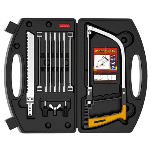 Handsäge Set, 12 in 1 Bügelsäge mit 3 Verschiedenen Scharfen Klingen, Magic Sägeblatt Metallhand-Bügelsäge Fliesensäge Universalsäge, Multifunktionssäge DIY Magie Hacksäge mit Ergonomischer Griff Handsäge Set, 12 in 1 Bügelsäge mit 3 Verschiedenen Scharfen Klingen, Magic Sägeblatt Metallhand-Bügelsäge Fliesensäge Universalsäge, Multifunktionssäge DIY Magie Hacksäge mit Ergonomischer Griff von GBKDQQ
