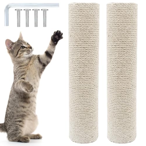 Katze Kratzbaum Ersatz, 2 Stück kratzstamm für Katzen Länge 40cm, Katzenkratzbaum aus natürlichem Sisal, kratzsäule mit M8-Schrauben, Ersatz-Kratzbaumteile für die Renovierung, DIY Handwerk (Weiß) Katze Kratzbaum Ersatz, 2 Stück kratzstamm für Katzen Länge 40cm, Katzenkratzbaum aus natürlichem Sisal, kratzsäule mit M8-Schrauben, Ersatz-Kratzbaumteile für die Renovierung, DIY Handwerk (Weiß) von GBKDQQ