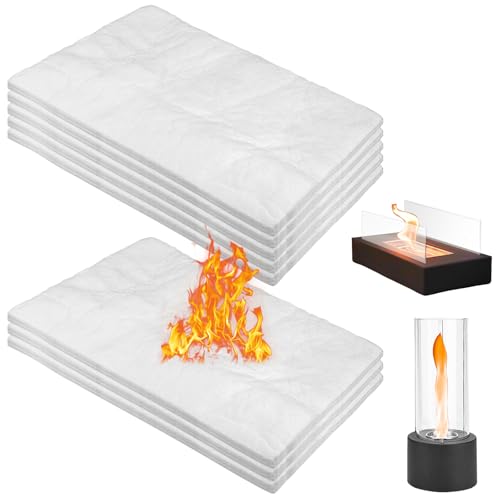 Keramikwolle für Bioethanol, 8 PCS Keramikschwamm für Bioethanol Kamin, Bioethanol Ersetzen Sie Den Docht für Indoor Gel Tischkamin zur Verlängerung der Brenndauer, 30 X 20 X 0.5 cm von GBKDQQ