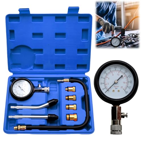 Kompressionstester Set, Kompression Tester Kit Kompressionsmessgerät Zündkerze Tester 0-20 bar oder 0-300 psi Meßgerät Drucktester M10 M12 M14 M18 Manometer Tool Set, Blau Kompressionstester Set, Kompression Tester Kit Kompressionsmessgerät Zündkerze Tester 0-20 bar oder 0-300 psi Meßgerät Drucktester M10 M12 M14 M18 Manometer Tool Set, Blau von GBKDQQ
