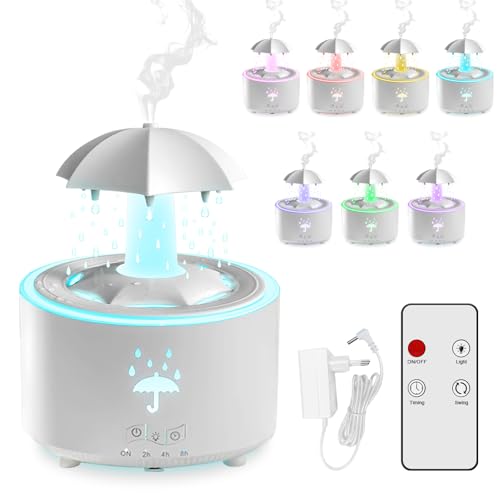 Regenschirm Luftbefeuchter, 300ml Rotierender Luftbefeuchter mit Fernbedienung 7-Farben LED Luftbefeuchter Schlafzimmer ätherisches Öl Luftbefeuchter für ein Wohnzimmer Zimmer Kinderzimmer von GBKDQQ