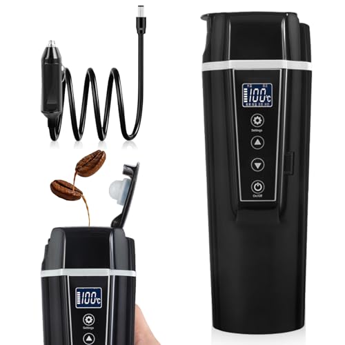 Reise Wasserkocher Auto 12V/24V, 400ml Elektrischer Heizbecher mit Zigarettenanzünder, Tragbare Kaffee Tee Tasse Bis zu 100℃ für Auto LKW Taxi, Temperaturkontrolle Reise Wasserkocher Auto 12V/24V, 400ml Elektrischer Heizbecher mit Zigarettenanzünder, Tragbare Kaffee Tee Tasse Bis zu 100℃ für Auto LKW Taxi, Temperaturkontrolle von GBKDQQ