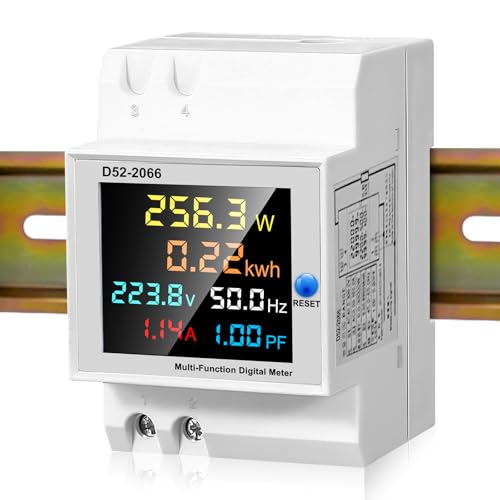 Stromzähler Hutschiene, LCD Digitaler Energiezähler AC40-300V 100A Multifunktions Strommessgerät 6 in 1 Wechselstromzähler Wattmeter KWh Zähler Amperemeter Voltmeter Din Stromzähler Hutschiene, LCD Digitaler Energiezähler AC40-300V 100A Multifunktions Strommessgerät 6 in 1 Wechselstromzähler Wattmeter KWh Zähler Amperemeter Voltmeter Din von GBKDQQ
