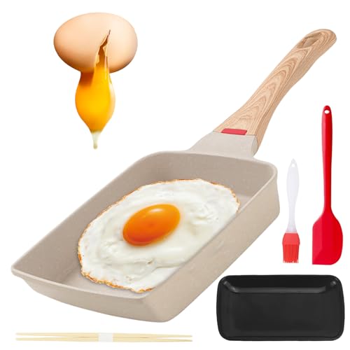 Tamagoyaki Pfanne: Antihaft Omlettenpfanne, Japanische Omelette Pfanne mit Isoliertem Holzgriff, Rechteckige Japanische Pfanne für alle Herdarten, Rührei Pfanne Antihaft für Gebratenes, Frühstück Tamagoyaki Pfanne: Antihaft Omlettenpfanne, Japanische Omelette Pfanne mit Isoliertem Holzgriff, Rechteckige Japanische Pfanne für alle Herdarten, Rührei Pfanne Antihaft für Gebratenes, Frühstück von GBKDQQ