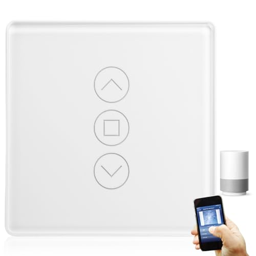 WLAN Rollladenschalter, Smart Rolladenschalter, 2.5D Rolladenschalter Smart Wlan Kompatibel mit Alexa, Yandex und Google Home, Zeitschaltuhr und Sprachsteuerung, Neutralleiter erforderlich (Weiß) von GBKDQQ