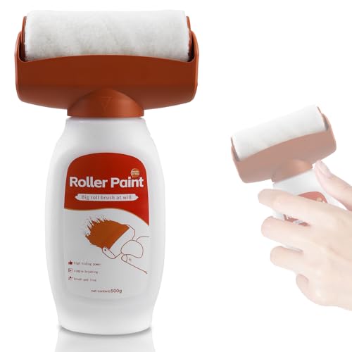 Wandreparatur RollbüRste mit Wandreparaturpaste, 500g Wandfarbe Ausbessern Weiß, 2 in 1 Ausbesserungsfarbe Weiss, Wand Reparatur Rollbürste, Wandreparatur Rollenfarbe von GBKDQQ