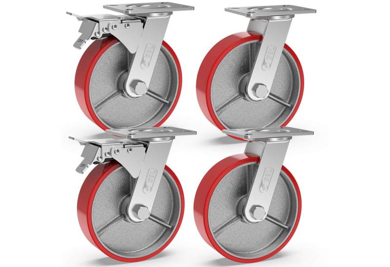 GBL Caster Wheels Möbelrolle 150mm Möbelrollen - Transportrollen bis 1280KG Tragkraft, (4-St) von GBL Caster Wheels