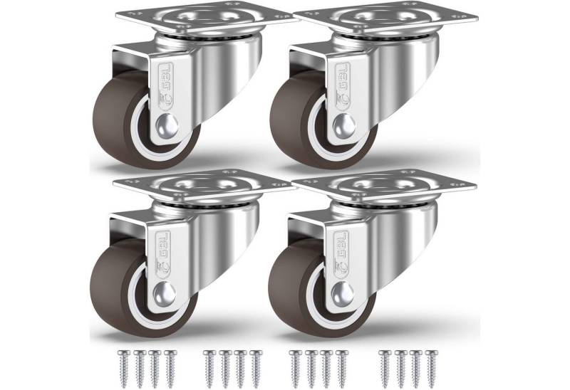 GBL Caster Wheels Möbelrolle 4x Möbelrollen ohne Bremse 4 Schwerlast Rollen für Möbel ohne Bremse, (4-St), 25mm x 40kg Schwerlastrollen Lenkrollen Transportrollen Laufrollen von GBL Caster Wheels