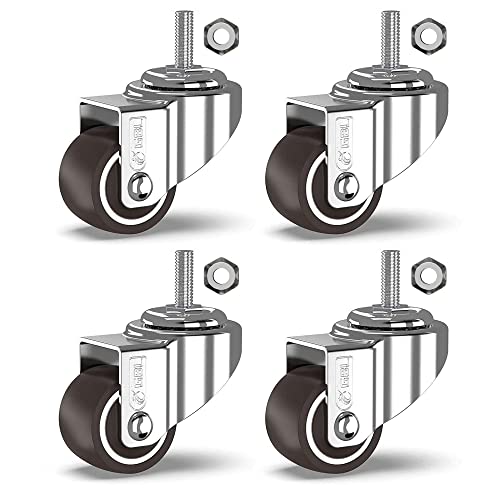 GBL Heavy Duty Castor Wheels + Schrauben - 25mm M8 x 20mm bis zu 40kg - 4pcs No Floor Marks Silent Caster für Möbel - Small Rubberized Trolley Räder - Silber Rollen GBL Heavy Duty Castor Wheels + Schrauben - 25mm M8 x 20mm bis zu 40kg - 4pcs No Floor Marks Silent Caster für Möbel - Small Rubberized Trolley Räder - Silber Rollen von GBL