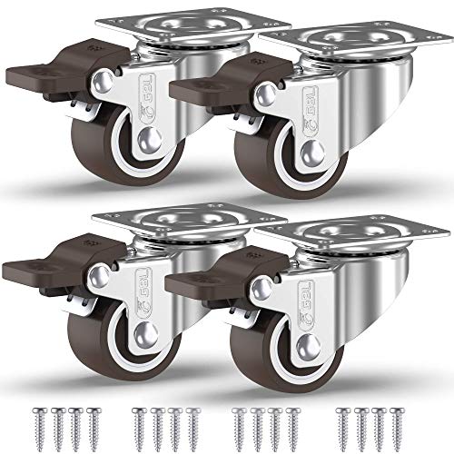 GBL 4x Möbelrollen mit Bremse - 4 Schwerlast Rollen für Möbel mit Bremse - 25mm x 40kg Schwerlastrollen - Lenkrollen Transportrollen Laufrollen - Möbel Rollen für Schwerlast von GBL