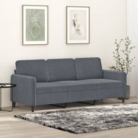 3-Sitzer-Sofa Dunkelgrau 180 cm Samt - Gbly 3-Sitzer-Sofa Dunkelgrau 180 cm Samt - Gbly von GBLY