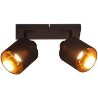 Deckenlampe 2 Flammig Deckenstrahler Schwarz - Deckenleuchte Vintage Deckenspot E14 Flurlampe Schwenkbar 350° MAX.25W Stoffschrim für Wohnzimmer Deckenlampe 2 Flammig Deckenstrahler Schwarz - Deckenleuchte Vintage Deckenspot E14 Flurlampe Schwenkbar 350° MAX.25W Stoffschrim für Wohnzimmer von GBLY