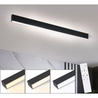 Gbly - Deckenlampe led Deckenleuchte Wohnzimmer - 25W Wohnzimmerlampe Schwarz Küche Deckenbeleuchtung Lang 80CM Schlafzimmerlampe Panel Dimmbar mit von GBLY