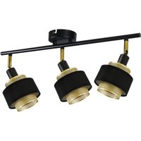 Deckenleuchte Schwarz Deckenstrahler Vintage - Deckenlampe Wohnzimmer mit 3 Flammig E14 Retro Schlafzimmer Strahler aus Gold Metall Schwenkbar von GBLY