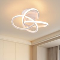 Gbly - Deckenleuchte led Deckenlampe Schlafzimmer - 28W 3000K Warmweiß Flurlampe Modern Küchenlampe Vierblättrige Blume Design Wohnzimmer Weiß Metall von GBLY
