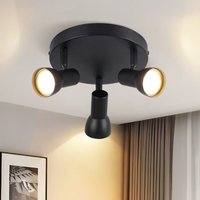 Gbly - Deckenstrahler 3 Flammig Deckenlampe Flur - Schwarz Deckenleuchte Modern Design Rund Strahler Innen Deckenspots Metall GU10 Schwenkbar für von GBLY