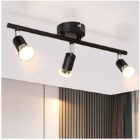 Gbly - Deckenstrahler Schwarz 3 Flammig Deckenleuchte - Deckenspots Schwenkbar GU10 330° Drehbar Deckenlampe Modern Metall Spot Decke Wohnzimmer von GBLY